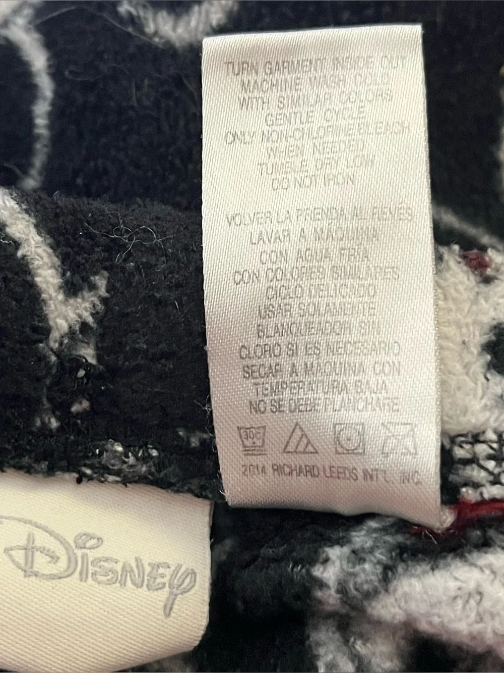 Disney Micky Mouse Minnie Cropped Pajama Pants Fleece Lounge Sleepwear Black M - Picture 2 of 4